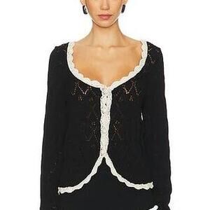 Free People Black and White Sweater